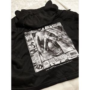Denzel Curry Graphic Cropped Hoodie XL Black Streetwear Hoodie Y2K Hip Hop Merch